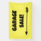 ガレージセール！矢印バナー 横断幕 (縦)