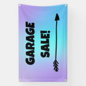 ガレージセール！矢印バナー 横断幕 (縦)