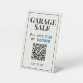 ガレージセールQRコードサイン | Venmoと現金決済 台座サイン (正面)