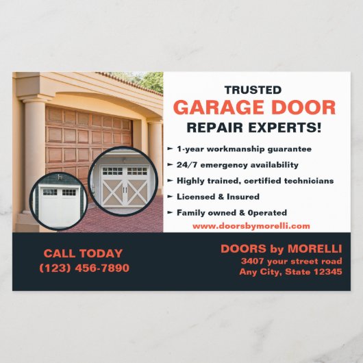 ガレージドアの据付け修理事業 チラシ (裏面)