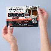 ガレージドアの据付け修理事業 チラシ (ハンドル)