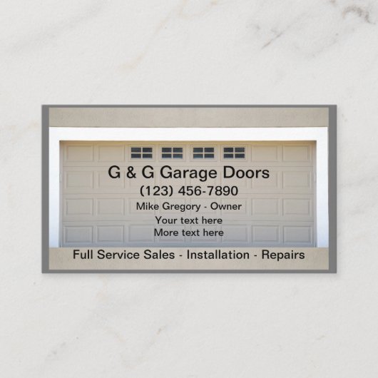 ガレージドア修理サービス 名刺 (正面)