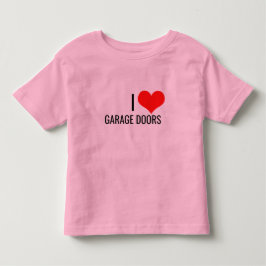 ガレージドア愛してる 赤ハート クリスマスギフト ピンク トドラーTシャツ