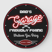 ガレージパパの修理または名前の修正おもしろい修理 ラージ壁時計 (正面)