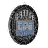 ガレージパーソナライズされたライフ ダーツボード (正面左)