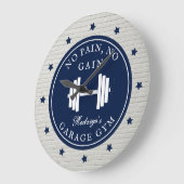 ガレージホームジムトレーニングフィットネスバーベルスポーツ名 ラージ壁時計 (傾斜)