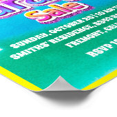 ガレージヤードセールピンクグリッターパステルストライプズ ポスター (角)