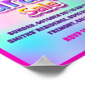 ガレージヤードセールピンクグリッターホログラフィック ポスター (角)