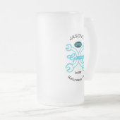 ガレージレンシュ飲み物用品 フロストグラスビールジョッキ (正面右)