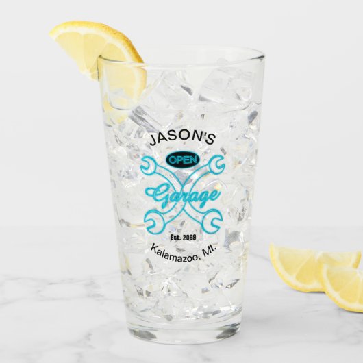 ガレージレンチ飲み物用品ガラスタムラーソーダティー タンブラーグラス (アイス正面)