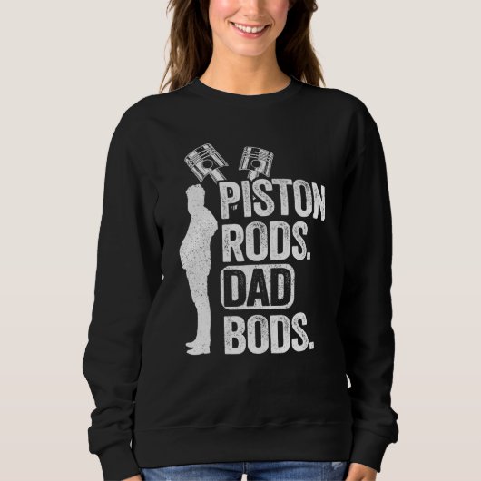 ガレージレースカー部品整備士ピストンロッド及びパパ スウェットシャツ (正面)