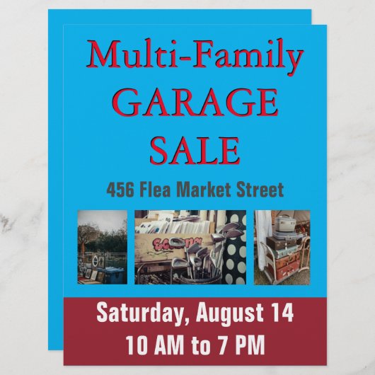 ガレージ又はヤードセール数々のファミリーフライヤー (正面/裏面)