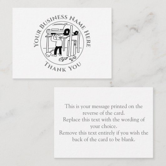 ガレージ整備士サンキューノートカード ノートカード (正面/裏面)