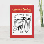 ガレージ整備士車修理クリスマスカード シーズンカード (正面)