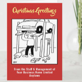 ガレージ整備士車修理クリスマスカード シーズンカード