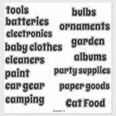 ガレージ整理カスタマイズ可能なビニール シール (シート)