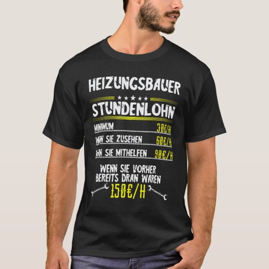 ガレージ男性暖房建設職人時給衛生P Tシャツ (正面)