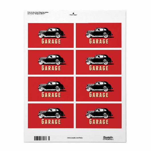 ガレージ移動用収納箱ステッカーラベル ラベル (フルシート)