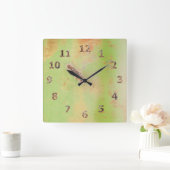 ガレージ素朴ワークショップグリーンメタルパティナ溶接 スクエア壁時計 (ホーム)