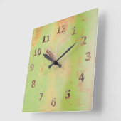 ガレージ素朴ワークショップグリーンメタルパティナ溶接 スクエア壁時計 (傾斜)