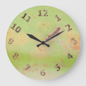 ガレージ素朴ワークショップグリーンメタルパティナ溶接 ラージ壁時計 (正面)