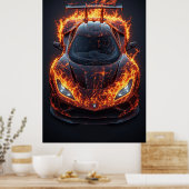 ガレージ装飾用の炎のスーパーカーレースポスター 🔥 ポスター (キッチン)