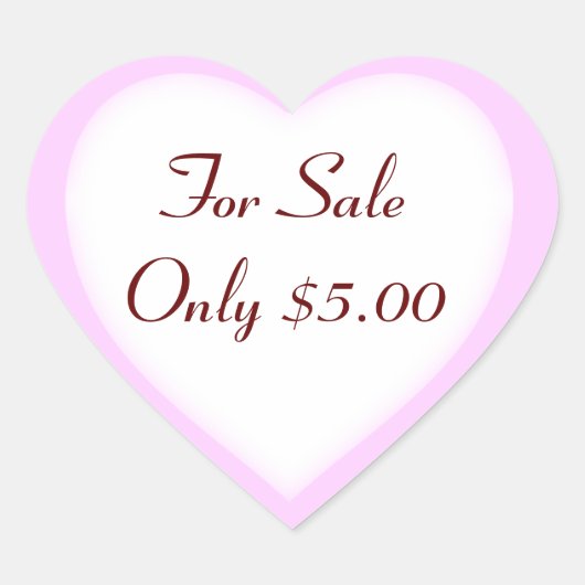 ガレージ販売およびヤードセール価格ラベル ハートシール (正面)
