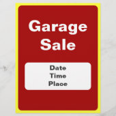 ガレージ販売とヤード販売の告知チラシ チラシ (正面)