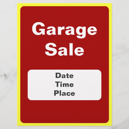 ガレージ販売とヤード販売の告知チラシ チラシ (正面)