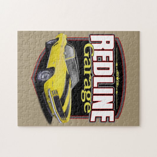 ガレージ黄色いCamaroを赤線を引いて削除して下さい ジグソーパズル (横)