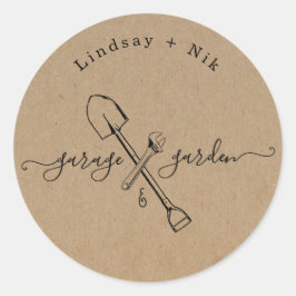 ガレージ&ガーデン ブライダル/カップルシャワー ラウンドシール