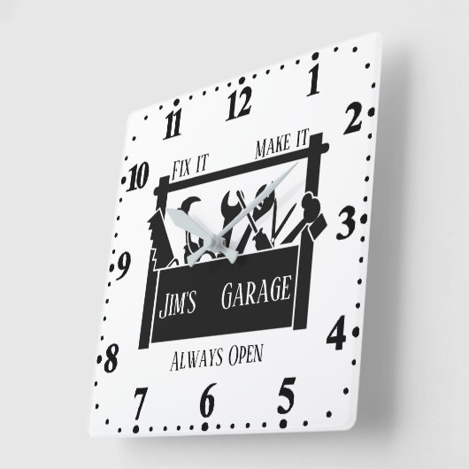 ガレージ スクエア壁時計 (傾斜)