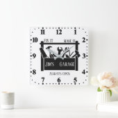 ガレージ スクエア壁時計 (ホーム)