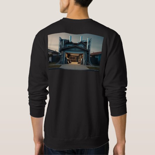 ガレージ テック アップグレード メンズ ブラック スウェットシャツ 裏 (裏面)