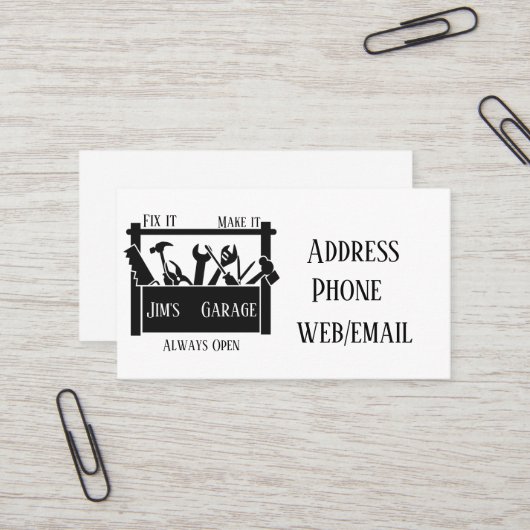 ガレージ 名刺 (正面/裏面インサイチュ)