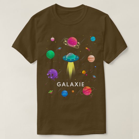 ガレー宇宙宇宙宇宙天文学ユニバースアストローナ Tシャツ (デザイン正面)