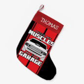 ガレ保ージのマッスルカーを赤く染めた スモールクリスマスストッキング (正面 (吊り時))