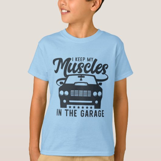 ガレ保ージボーイズブルーTシャツの筋肉 Tシャツ (正面)