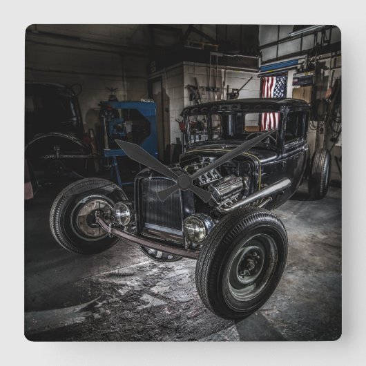 ガレ改造ージの壁時計で スクエア壁時計 (正面)