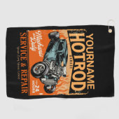 ガレ改造ージ名パーソナライズされた整備士ショップ ゴルフタオル (横)