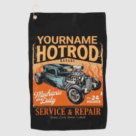 ガレ改造ージ名パーソナライズされた整備士ショップ ゴルフタオル