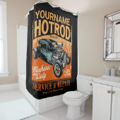 ガレ改造ージ名パーソナライズされた整備士ショップ シャワーカーテン (インサイチュ)