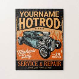 ガレ改造ージ名パーソナライズされた整備士ショップ ジグソーパズル