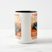 ガレ改造ージ名パーソナライズされた整備士ショップ ツートーンマグカップ (中央)