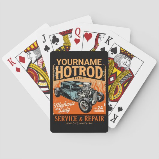ガレ改造ージ名パーソナライズされた整備士ショップ トランプ (裏面)