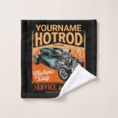 ガレ改造ージ名パーソナライズされた整備士ショップ バスタオルセット (ウォッシュタオル)