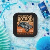 ガレ改造ージ名パーソナライズされた整備士ショップ ペーパープレート (パーティー)