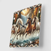 ガロピンホース滝 スクエア壁時計 (傾斜)