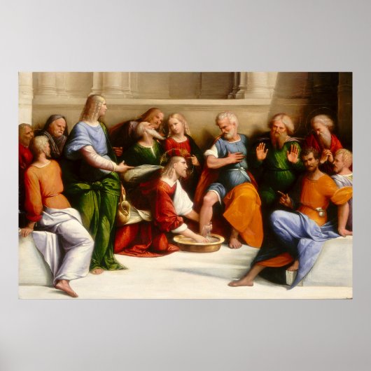ガロファロの弟子たちの足を洗うキリスト ポスター (正面)