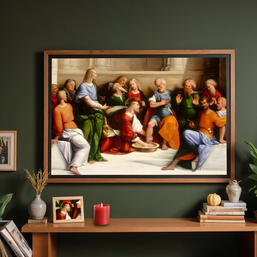 ガロファロの弟子たちの足を洗うキリスト ポスター